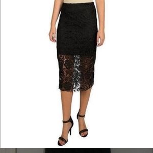 NWT Harve Benard black Laced pencil skirt Women's medium Gothic